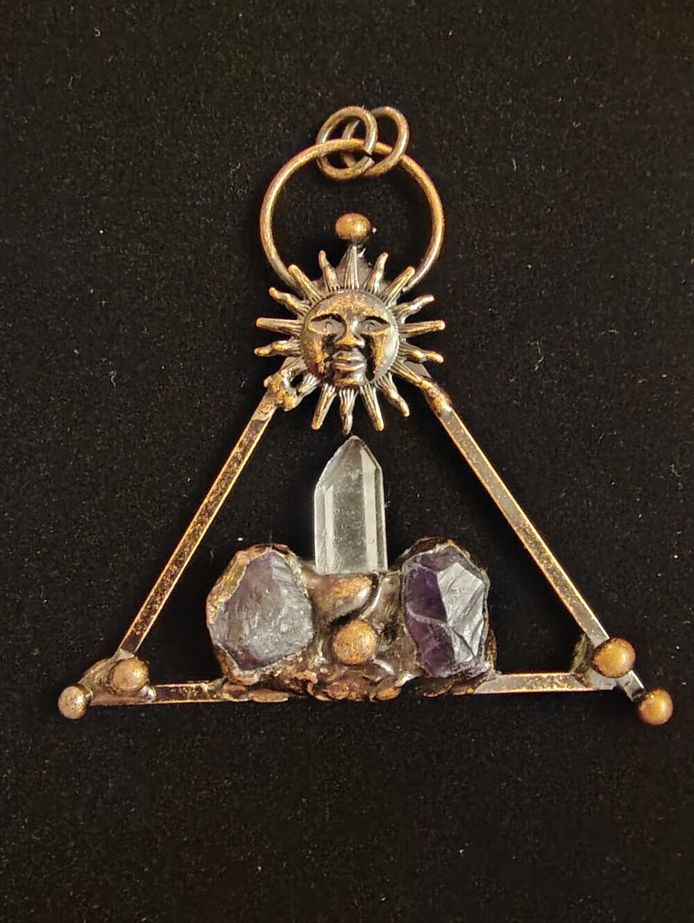 Sun Triangle Crystal Pendant